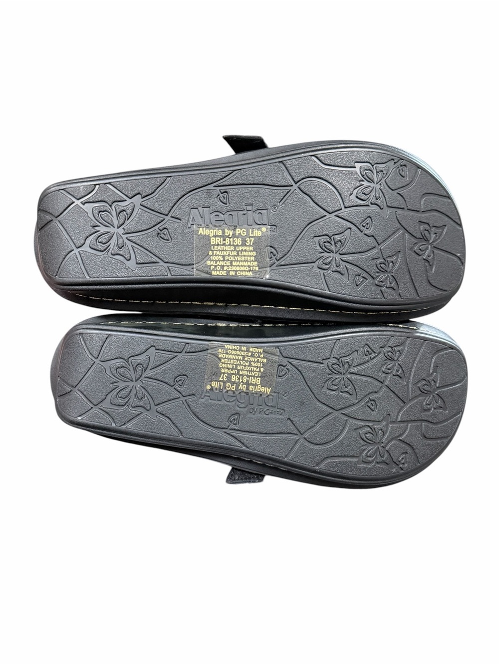 ALEGRIA Brigid Slip On Clog Golden Hour Sherpa Black Gold Size 7-7.5 - Picture 7 of 8